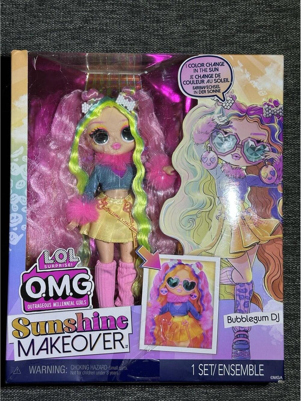 L.O.L. Surprise! OMG Sunshine Color Change - Bubblegum DJ Fashion Doll ~New~